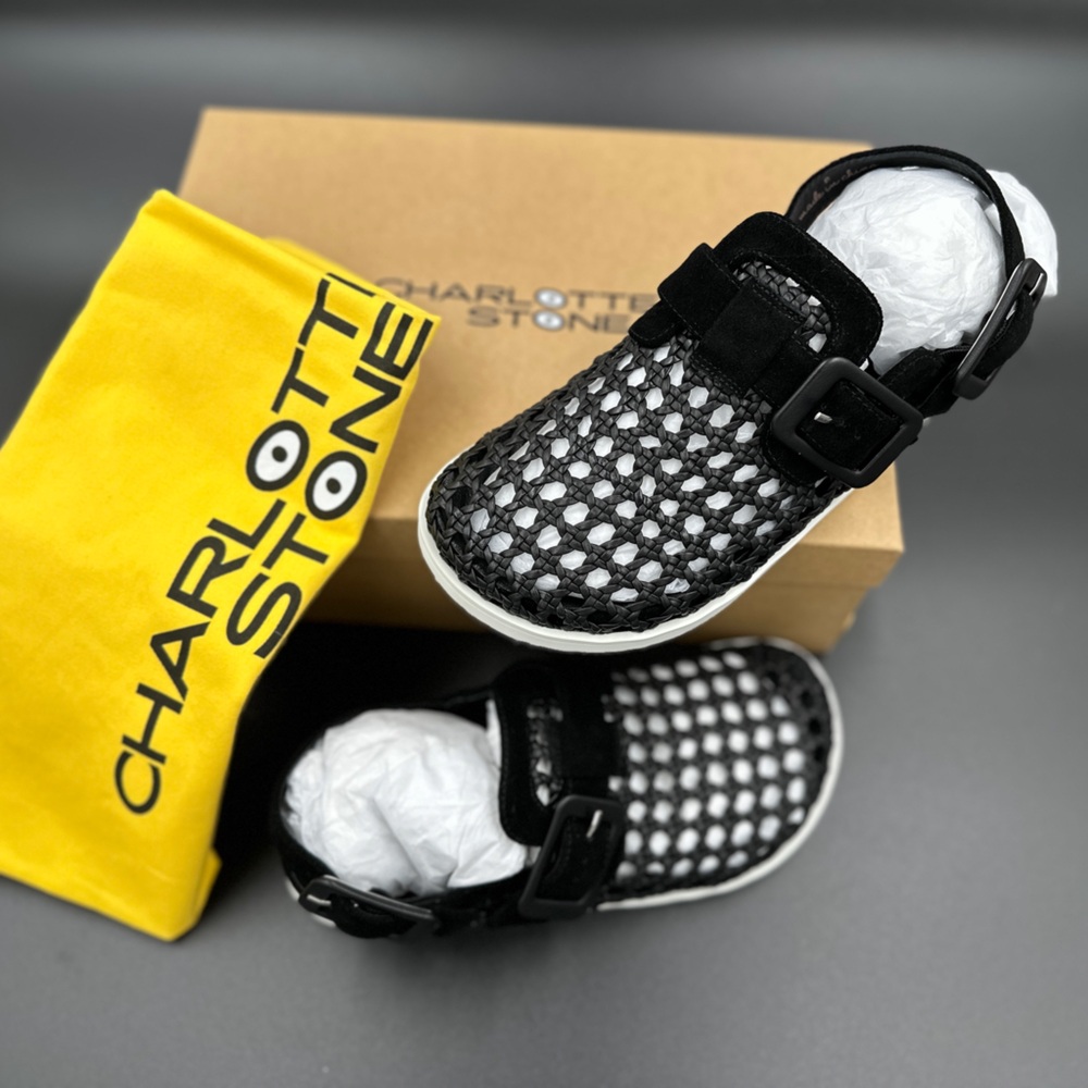 Charlotte Stone Porter, Woven Leather, size 8 Black - Picture 3 of 5